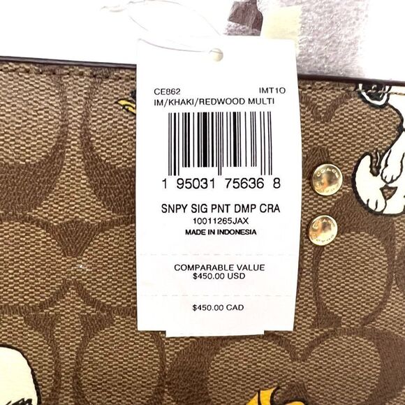 🔥🎁NEW! Coach X Peanuts Dempsey Carryall in Canvas w/ Snoopy Msrp: $450.00 - Picture 11 of 11